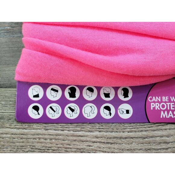 Pink Multi-Use Headwrap Wear it 12 ways! Workout Gear Grocery Getter Server - Picture 2 of 3